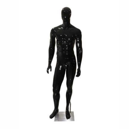Maniquí Fibra de Vidrio en Negro Brillante