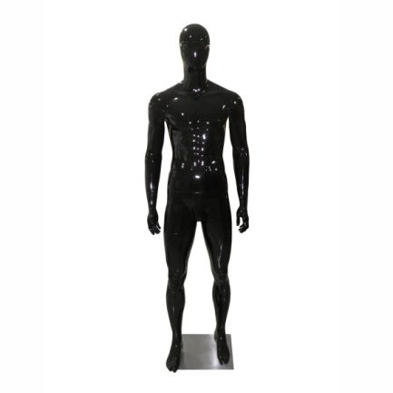 Maniquí Fibra de Vidrio en Negro Brillante