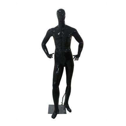 Maniquí Fibra de Vidrio en Negro Brillante